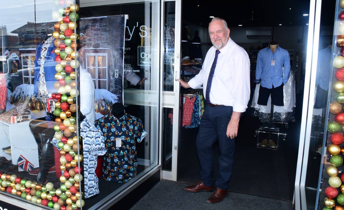 Connection: Harry's for Menswear owner Peter Sutton at his Talbragar Street store, which offers personalised service to customers. Photo: AMY MCINTYRE 