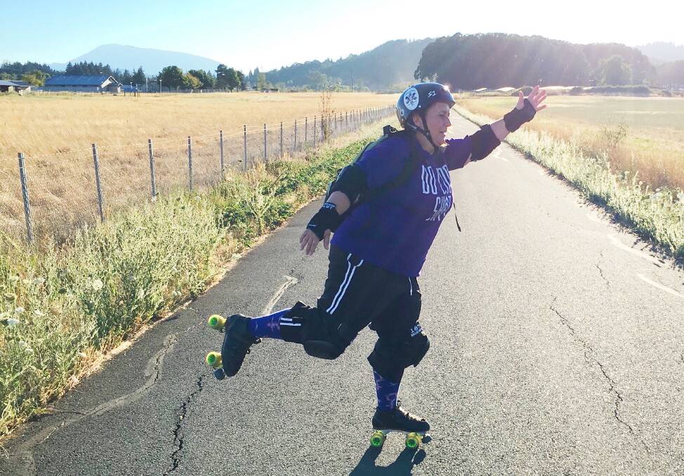 WHEELS ARE TURNING: Katy Mabeck, known as Riot when she competes in roller derby, will skate the Zebra Zoom from Oregon in the United States. Photo: CONTRIBUTED
