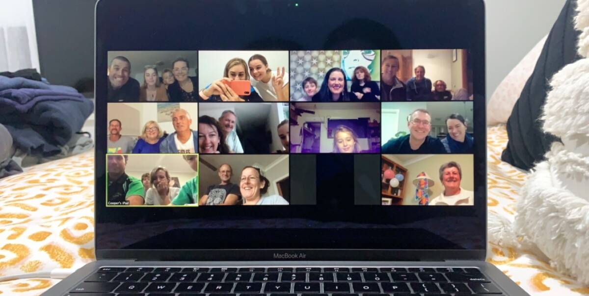 TUNING IN: Emerson Drady may have been home celebrating her 21st birthday, but her family from across Australia joined her party on Zoom to say hello. Photo: SUPPLIED
