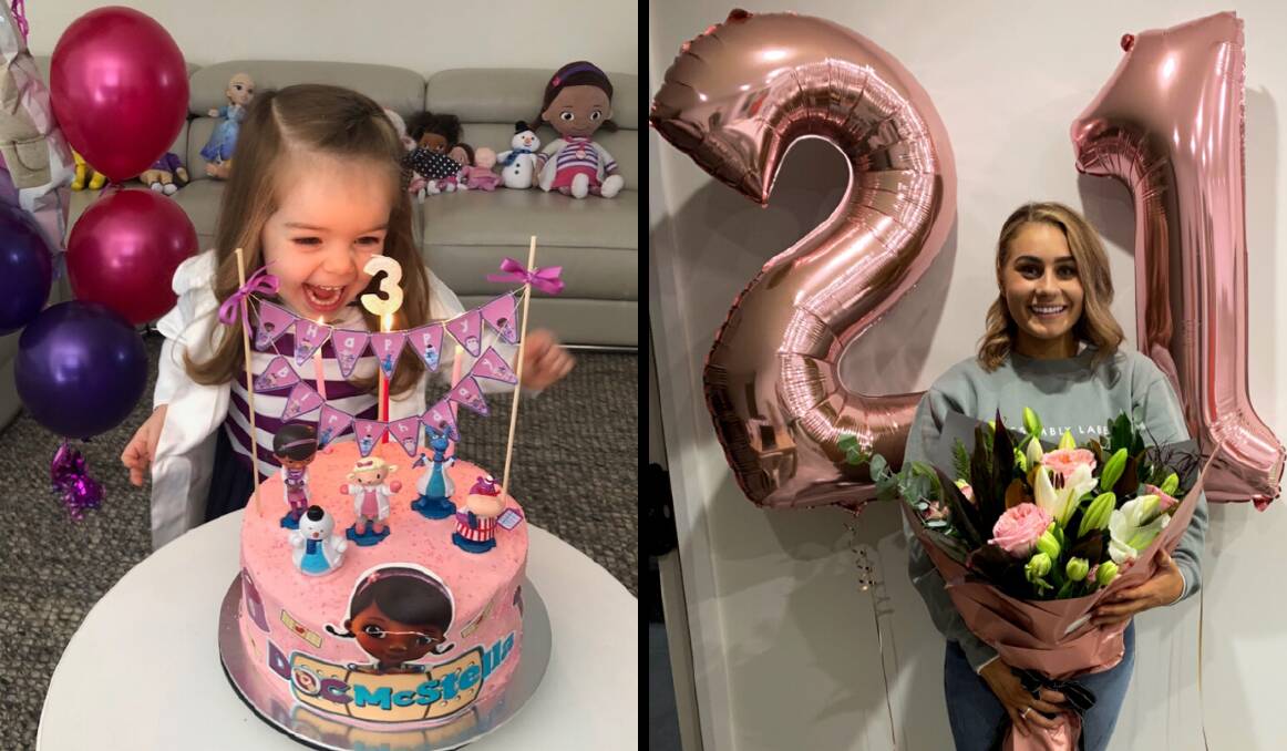 PARTY PEOPLE: Stella Robertson, 3, and Emerson Drady, 21, have celebrated their birthdays during the coronavirus lockdown restrictions. Photos: SUPPLIED