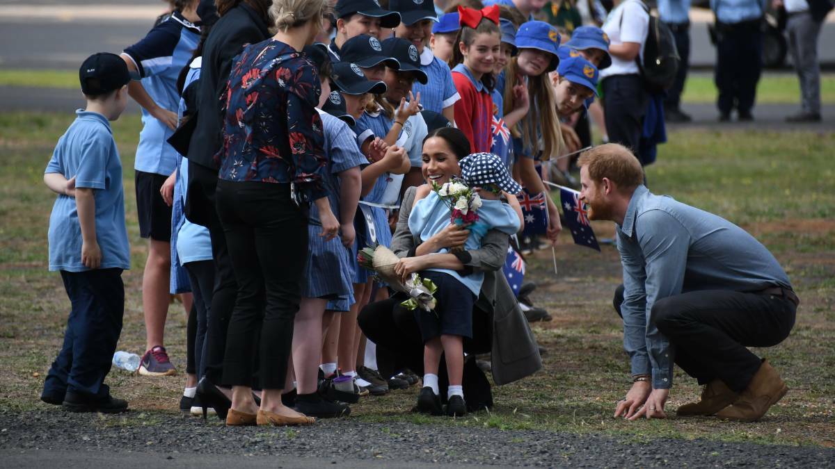 ROYAL VISIT: The Duke and Duchess of Sussex during their visit to the Royal Flying Doctor Service in Dubbo in October, 2018. Click on photo for more pictures. Photo: BELINDA SOOLE