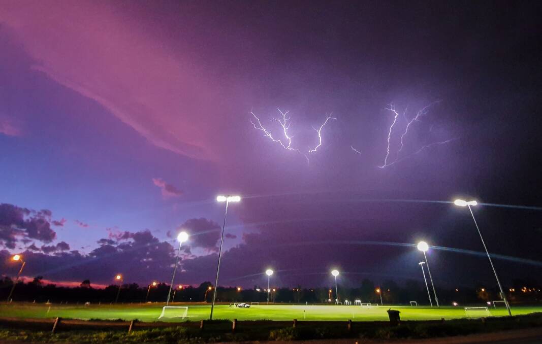 LIGHT SHOW: Lightning strike captured above the region on Tuesday evening. Photos: READER PHOTOS