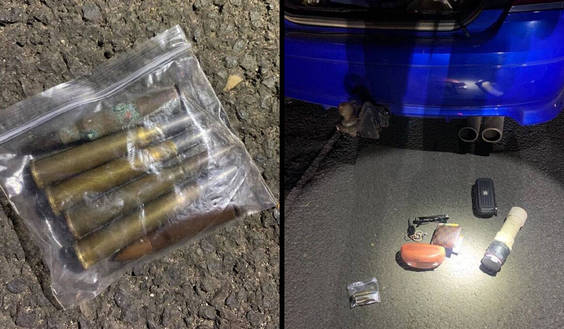 POLICE BLITZ: A motorist from Cobar tested positive to meth and police will allege they found drugs and ammunition found in his car. Photo: NSW POLICE