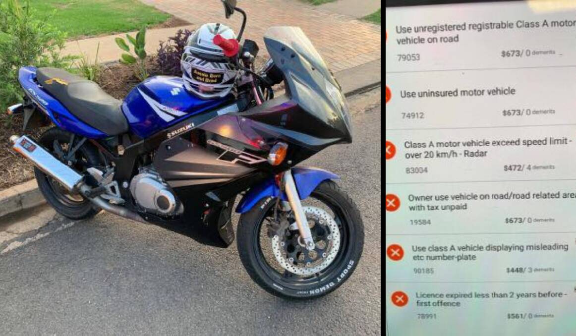 CAUGHT: Police have issued $3500 in fines to motorcyclist caught speeding in Dubbo. Photo: NSW POLICE