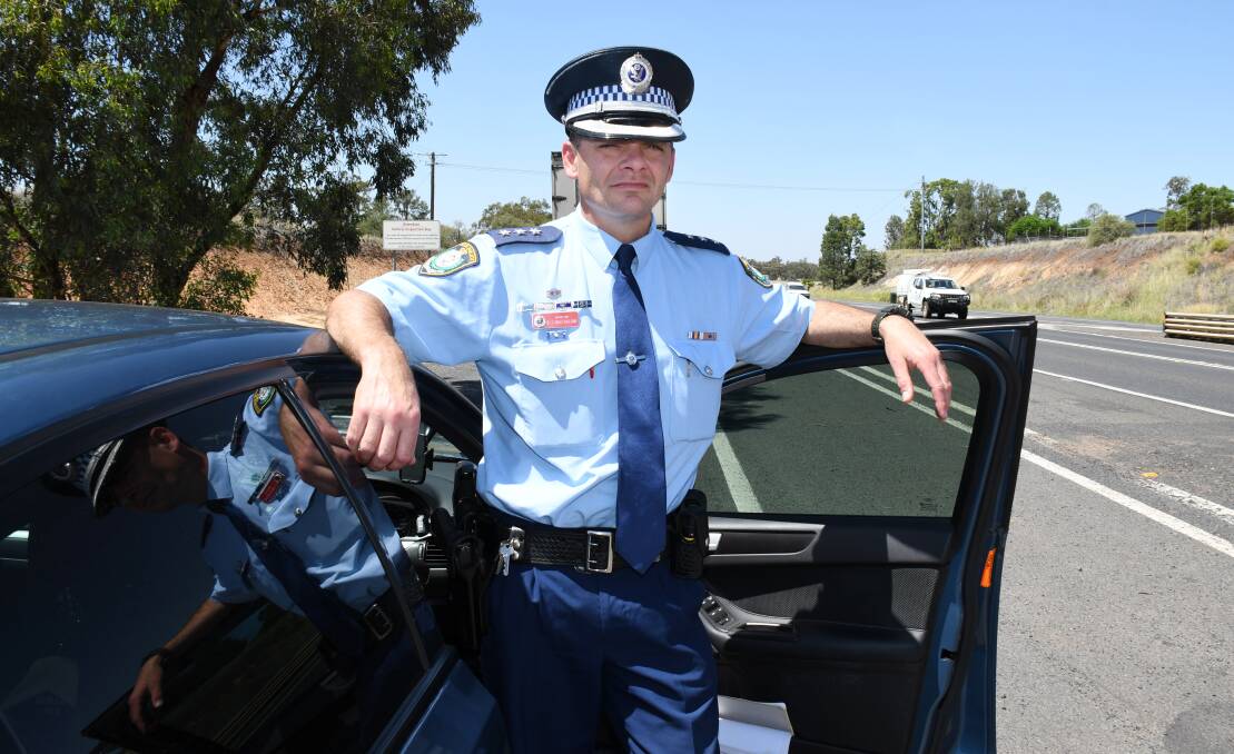 STAY SAFE: NSW Police Western Region Traffic Tactician Inspector Ben Macfarlane is urging people to take care the roads during the holiday period. Photo BELINDA SOOLE