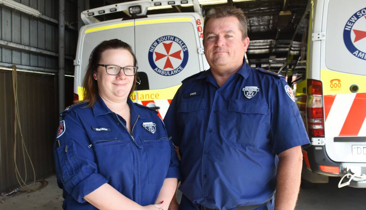 STAY SAFE: Paramedics Melanie Lawler and Matt Tucker. Photo: NADINE MORTON 201218nmambo