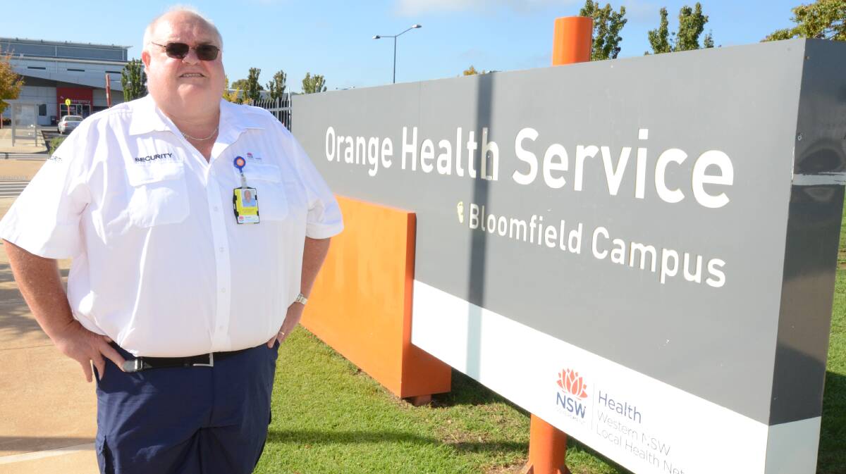 Orange Health Service security guard and Health Services Union delegate Allan Bennett. Photo: JUDE KEOGH