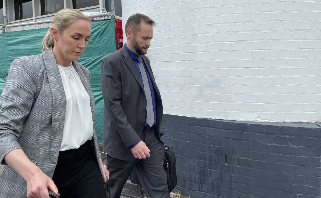 Former Dubbo mayor Ben Shields, pictured with his solicitor Kimberley Norquay-Evans, appeared in court for the first time to face charges following an alleged non-consensual sex act. Pictures by Nadine Morton