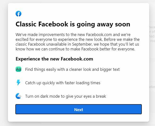 CHANGE COMING: Facebook is changing from a 'classic' to a 'modern' user interface. Photo: FACEBOOK