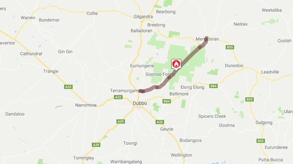 BLAZE: The bushfire has grown to 653 hectares, but the NSW Rural Fire Services say it is ‘being controlled’. Image: NSW RURAL FIRE SERVICE