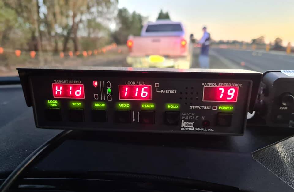 TOO FAST: This motorist was allegedly caught speeding through a roadworks zone at Peak Hill. Photo: NSW POLICE