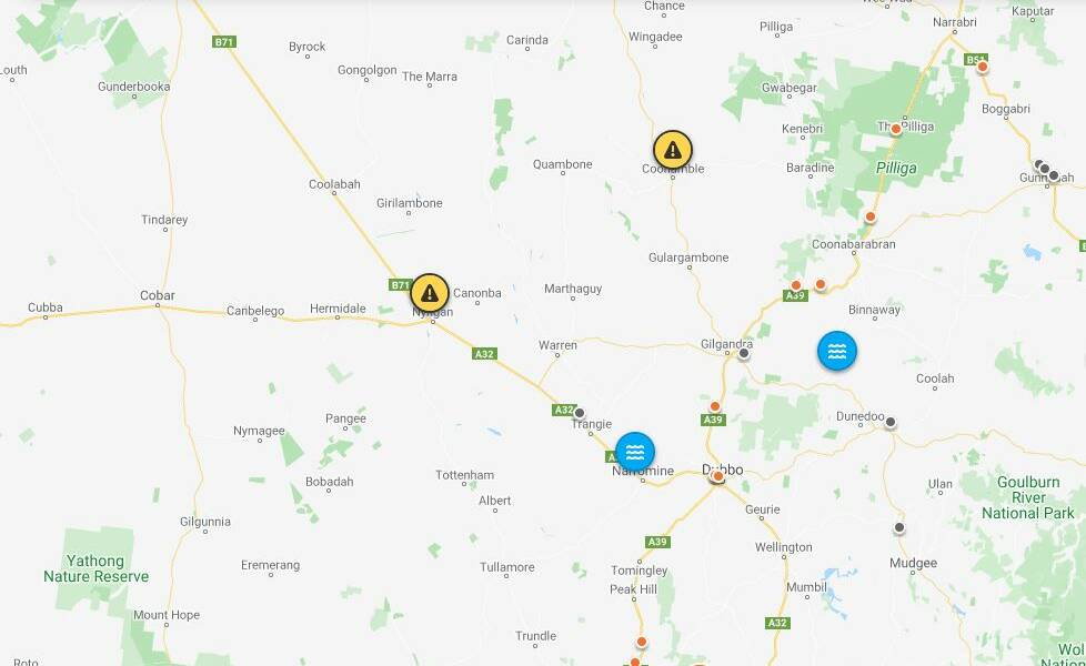 ROAD ALERT: Warnings continue with roads across the region still impacted by floodwaters following heavy rains. Image: LIVE TRAFFIC