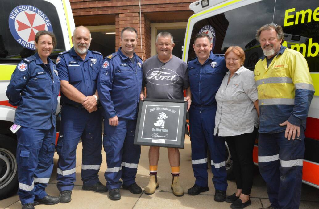 THANK YOU: Darcy Emmanuel (centre) thanked everyone who tried to save his brother Phil Emmanuel on May 24 - left, Kirsten Macquet, Steven Dunn, Geoff Lovegrove, Dan Wright, Maureen Farr and John Mason. Photo: Christine Little