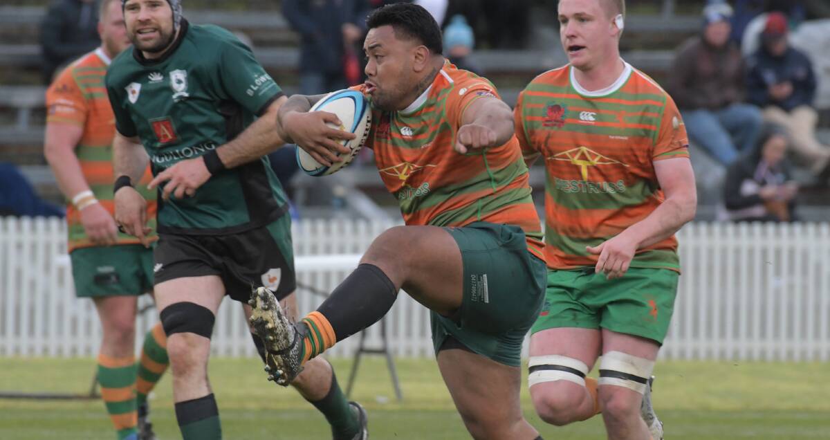 KUNG FU FIGHTING: Lions' big man Sia Nemani is again named in the front row for City. He's set to go head-to-head with Emus' imposing pack. Photo: JUDE KEOGH