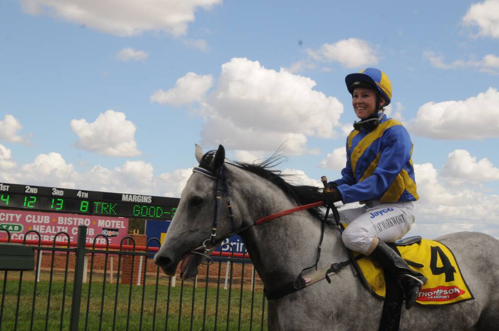 Catherine Markwort and Castlereagh Grey come back to scale after winning at Dubbo recently. The in-form mare has been nominated for this Saturday's meeting at the same track.	 Photo: KATHRYN O'SULLIVAN
