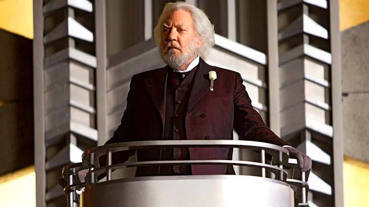 Donald Sutherland as President Snow in <em>The Hunger Games</em>.