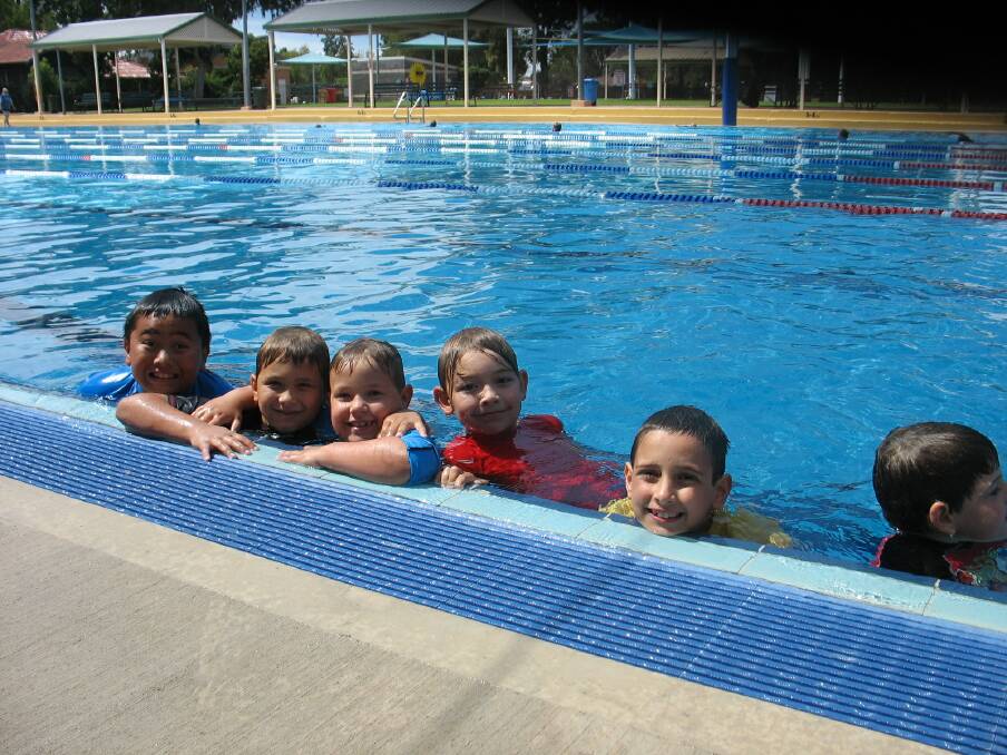 A group of boys enjoying the swimming school. Photos CONTRIBUTED