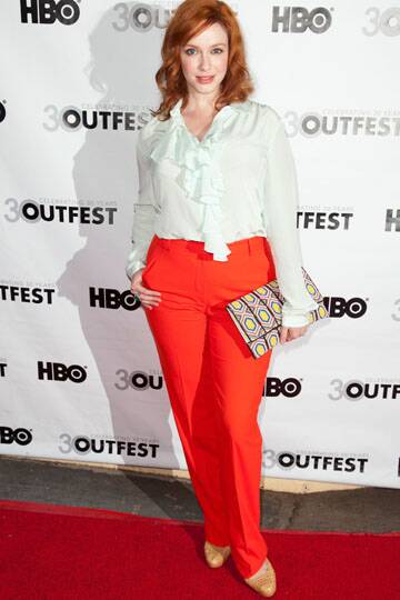 HOLLYWOOD, CA - JULY 22:  Actress Christina Hendricks attends the 2012 Outfest Closing Night Gala For 'Struck By Lightning' at John Anson Ford Amphitheatre on July 22, 2012 in Hollywood, California.  (Photo by Imeh Akpanudosen/Getty Images)