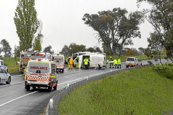 The Chifley Local Area Command’s road toll climbed to 11 after two people died on the outskirts of Bathurst yesterday. The horrific two-vehicle collision resulted in both lanes of the Mitchell Highway being closed to traffic. Emergency services personnel and police rushed to the scene.