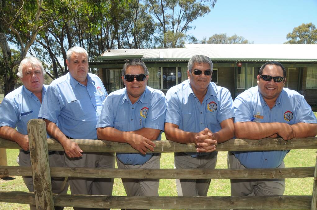 Aboriginal Community Liaison Officers Isaac Gordon, Graham Ruttley, Ross Jenkins, David Roberts and Will Green  Photo: AMY MCINTYRE
