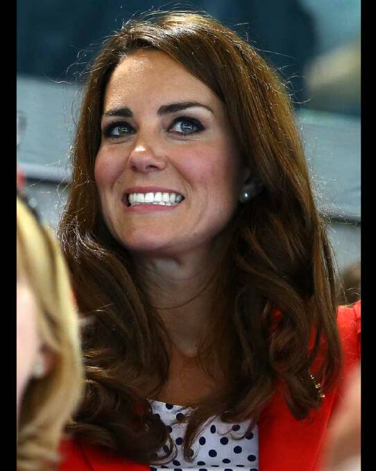 Gah! It all looks too much to handle for Kate Middleton as she supports Team GB at the swimming finals.