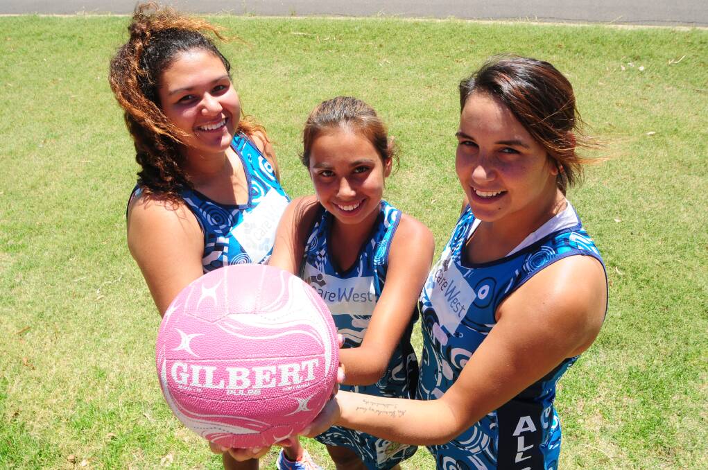 Sedia Towney-Elemes, Tanika Kennedy and Melita Hampton will all travel to the Gold Coast next month to take part in the National Indigenous Netball Carnival. 	Photo: Cheryl Burke