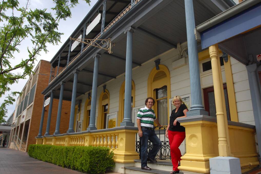 Michael and Gloria Picton at their new purchase, the Macquarie Street building where they plan to open a restaurant and bar. Photo: BELINDA SOOLE