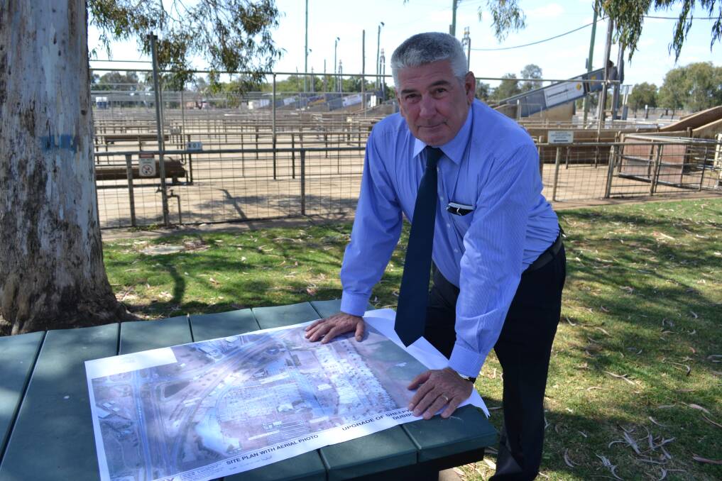 Dubbo City Council's director corporate developments, Ken Rogers, with plans for expansion at the Dubbo saleyards. File photo: SIMON CHAMBERLAIN