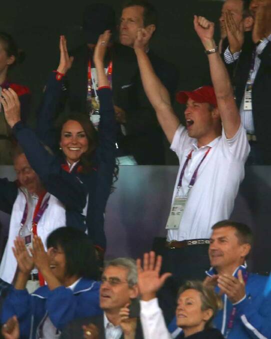 Kate and Will cannot contain themselves at the athletics on day 8 of the Olympics.
