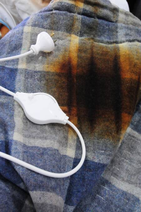The electric blanket found smouldering in a Dubbo residence. Photo: LOUISE DONGES