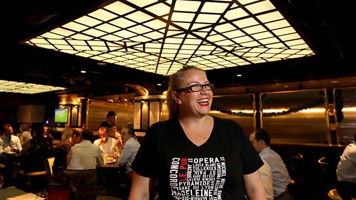 Uncorked to underground ... Angela Gallagher of French-themed Le Pub in King Street. ''Even the sherry vinegar is from France,'' she says.