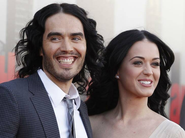 British actor Russell Brand and his now former wife Katy Perry. It was reported that the couple split because Brand wanted to try for children and Perry wanted to wait.