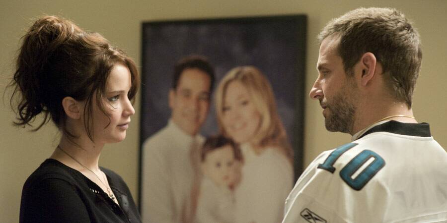 Jennifer Lawrence and Bradley Cooper hold a different kind of attraction in Silver Linings Playbook.