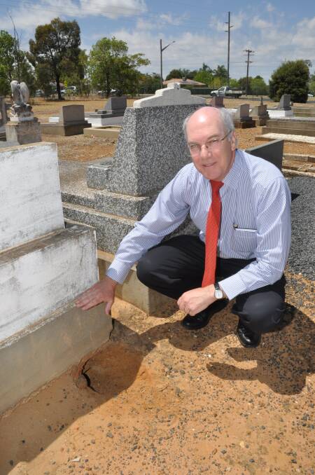 Director of Community Services David Dwyer has enlisted the help of the LHPA to rid the old Dubbo Cemetery of rabbits (inset).  
	   Photos: LISA MINNER