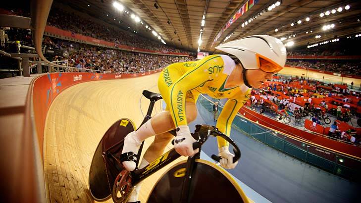 Riding high: Anna Meares is all concentration at the London Olympics. She will ride on to the 2016 Games.