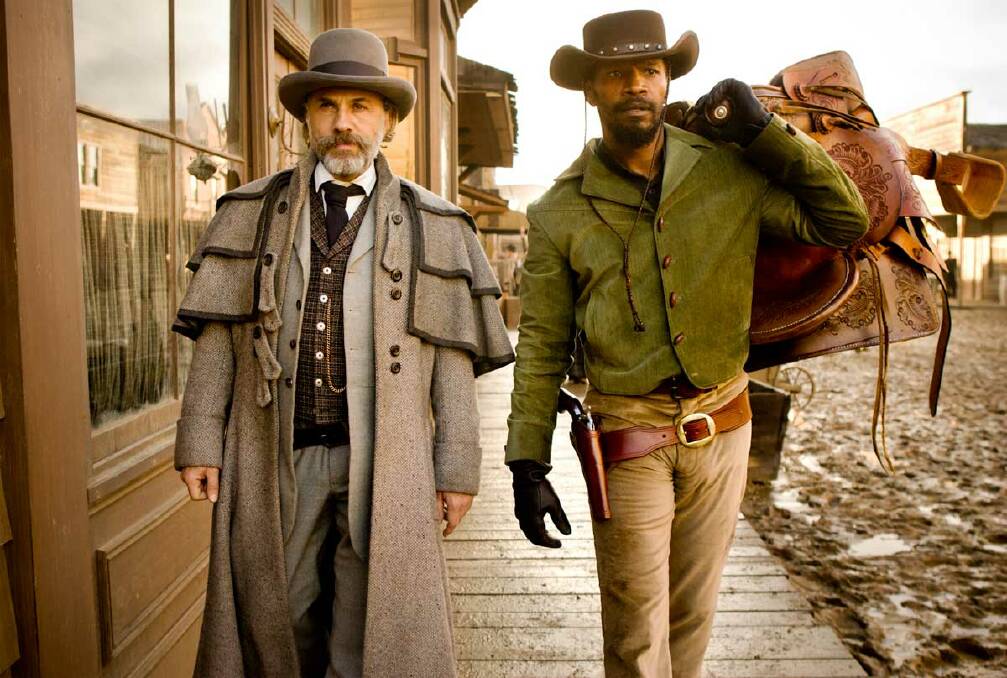 Christoph Waltz and Jamie Foxx are partners in bounty in Django Unchained.