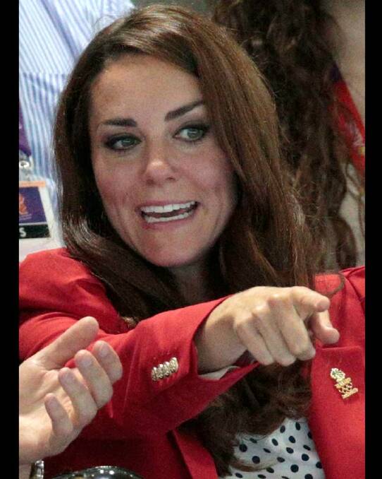 The Duchess of Cambridge watches the swimming finals.