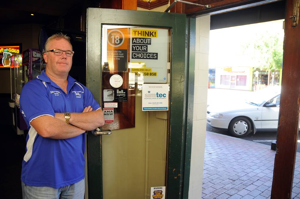 Pastoral Hotel licensee Greg Pilon has welcomed a campaign to highlight hefty fines patrons face if they refuse to leave a licensed premises when asked.			          Photo: BELINDA SOOLE