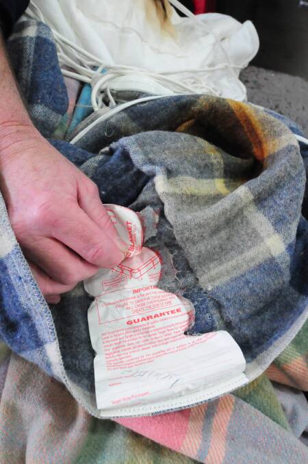 A guarantee label on the electric blanket melted away. 												Photos: LOUISE DONGES