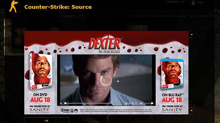 The show Dexter gets a plug via Pinion in Counter-Strike: Source.