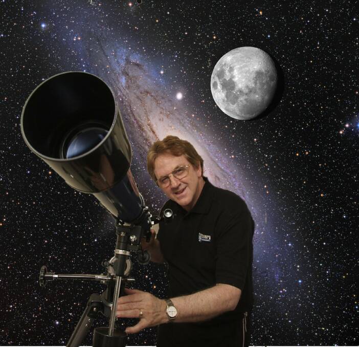 Dave Reneke and telescope. 	Photo: D RENEKE