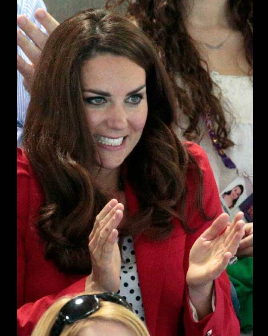 The Duchess of Cambridge at the swimming finals in London.