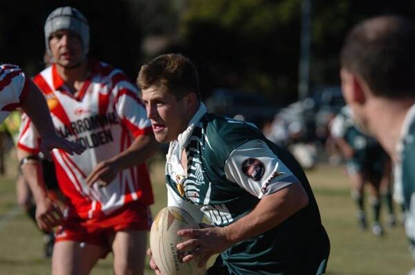 Brad Cross playing for the Dubbo Cyms against the Narromine Jets in 2005.