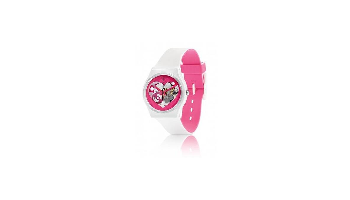 Go wherever she does with a love-themed Swatch watch. There’s a variety of colours, styles and price points at www.swatch.com.au