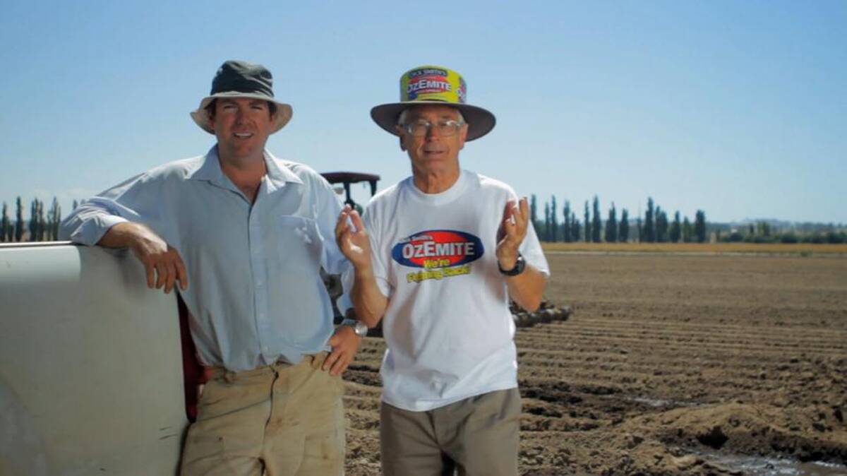 ON SCREEN: Cowra's Ed Fagan features in the Dick Smith ad with the entrepeneur.
