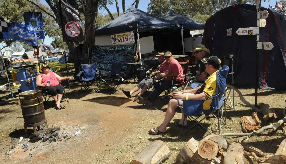 Camping on Mount Panorama is a popular option for race fans during the Bathurst 10000. Photo: Phill Murray