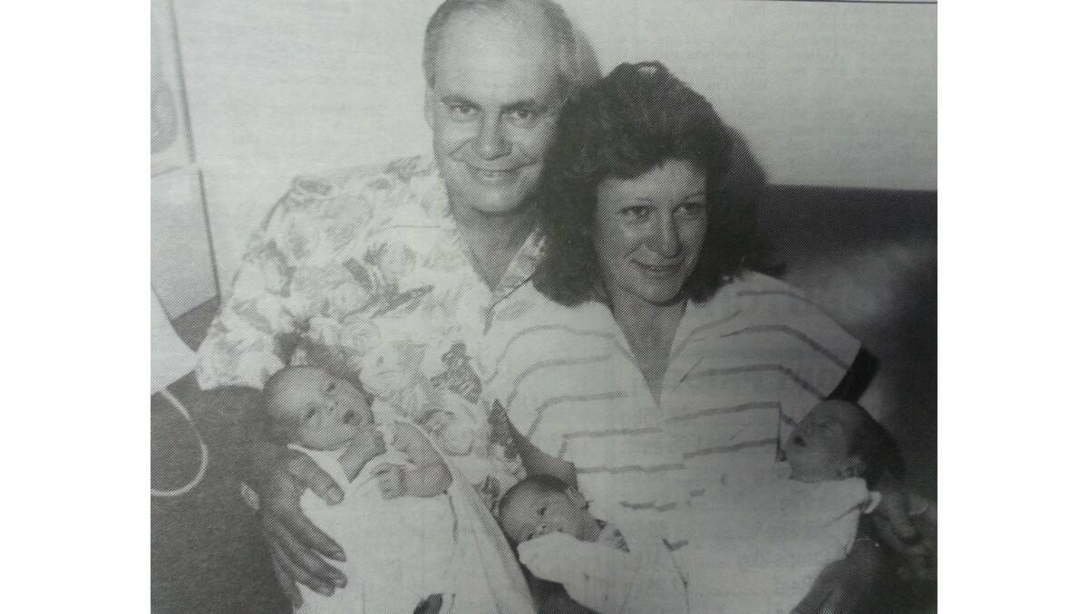 HAPPY 21st: Len and Chris Hills with their new children Christopher, Alicia and Naomi,