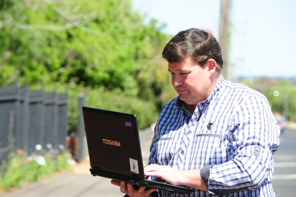 Acting Telstra area general manager Paul Rapley is happy to launch NBN's fixed wireless service. Photo: LOUISE DONGES