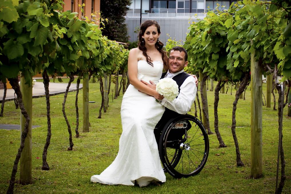 Sheridan and Kurt Fearnley on their wedding day in 20120. photo: SILVER7PHOTOGRAPHY