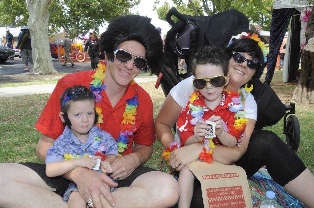 Visitors from across Australia converged on Parkes for the annual Elvis Festival. While visitors may have been a little shook up by the scorching temperatures, the hot weather clearly did not spoil the festivities. Photo: CHERYL BURKE